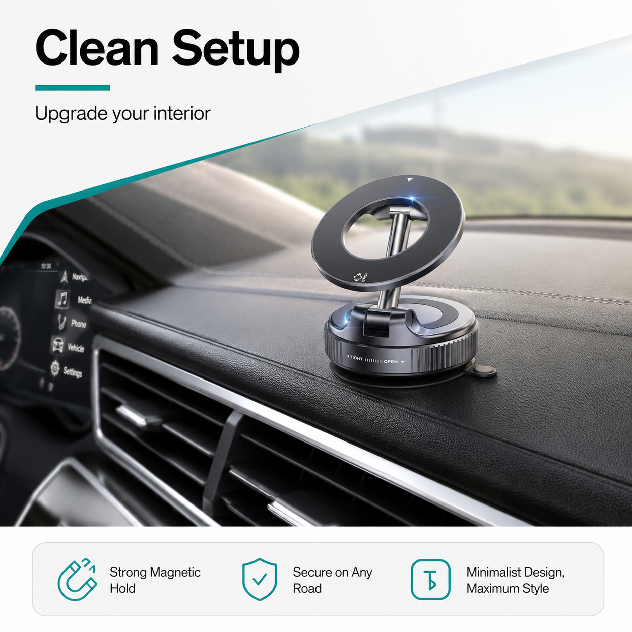 MagnoGrip clean dashboard setup